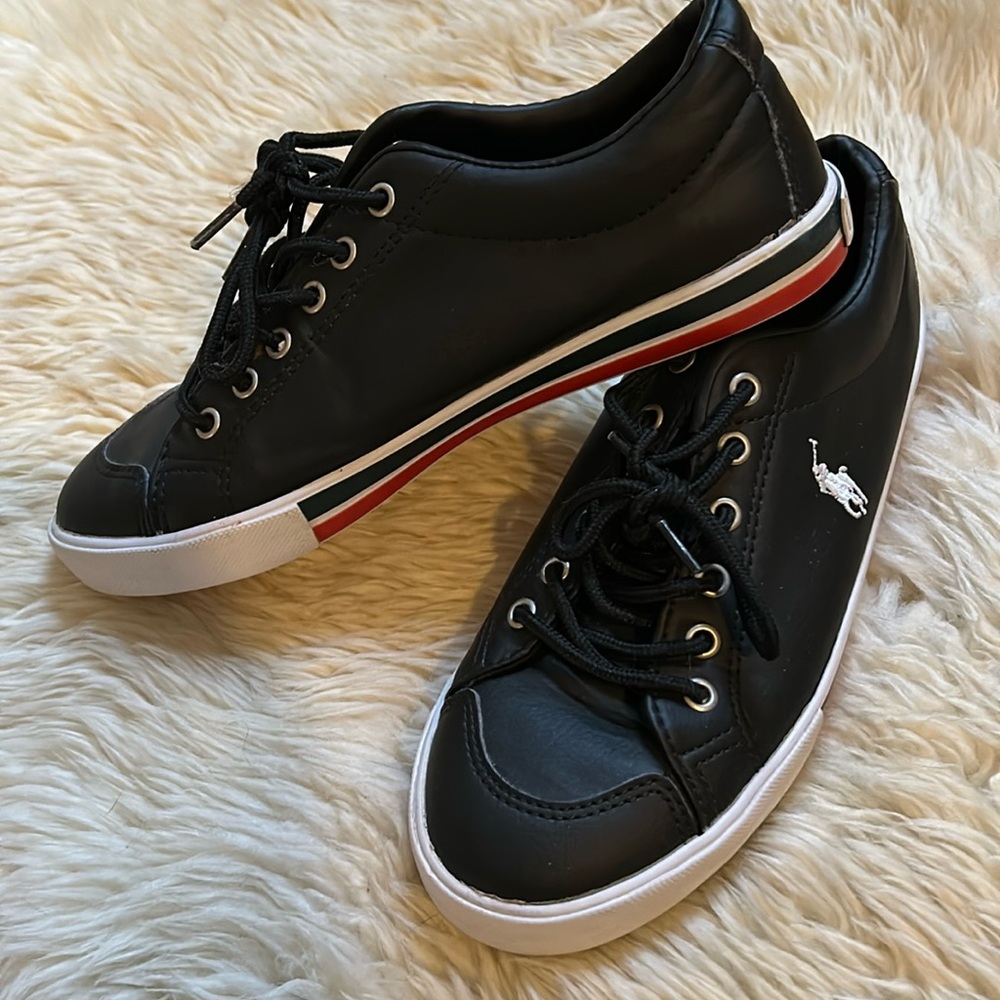 Boys Size 5 - Polo leather sneakers